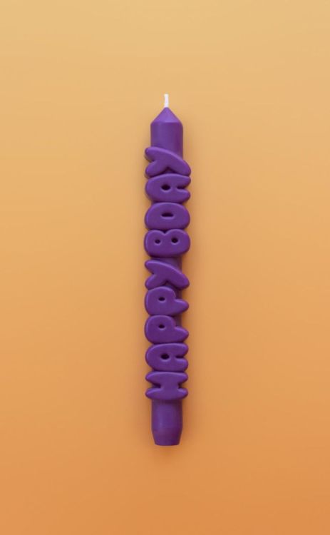 Candlehand 3D taper candle Happy Bday (Indigo Blue) - Panache (Koksijde)