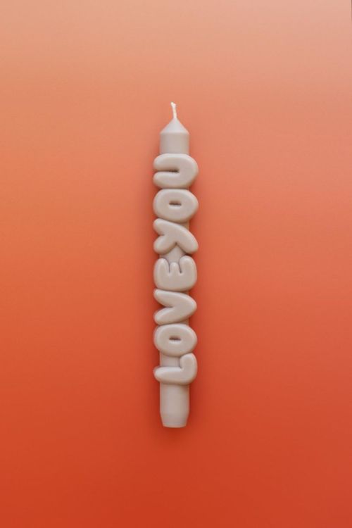 Candlehand 3D taper candle Love You (Cream) - Panache (Koksijde)