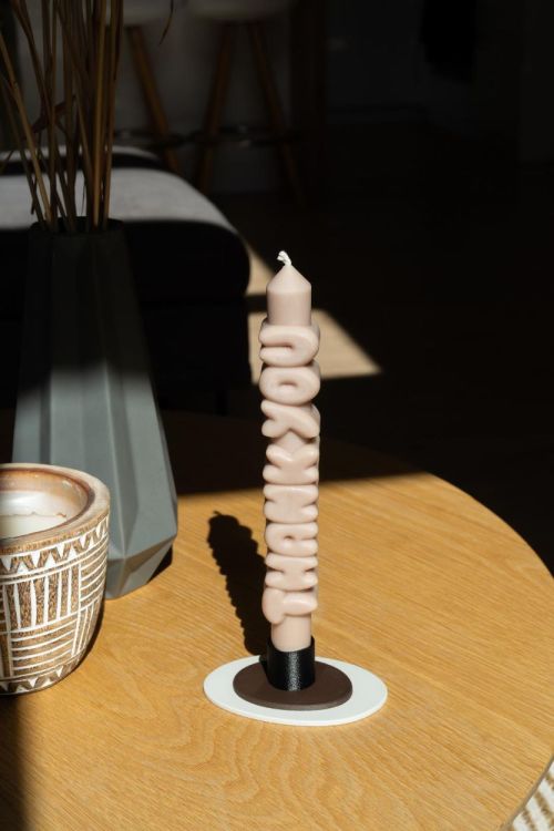 Candlehand 3D taper candle Thank you (Cream) - Panache (Koksijde)