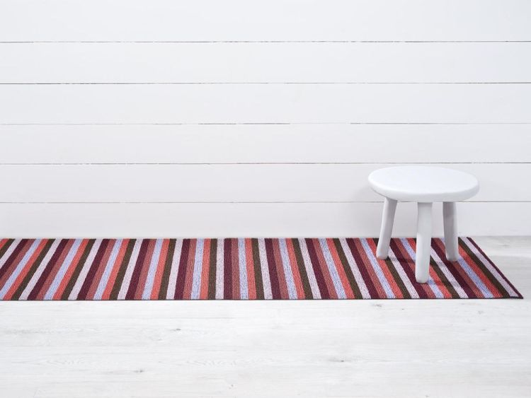 Chilewich Shag Mat 46x71cm Even Stripe (Berry) - Panache (Koksijde)