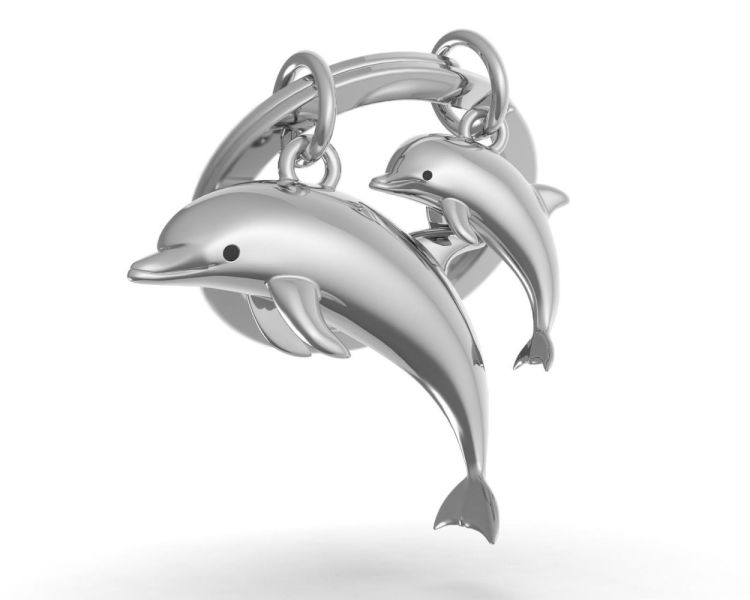 Chocli Keychain Dolphin with baby (Chrome) - Panache (Koksijde)