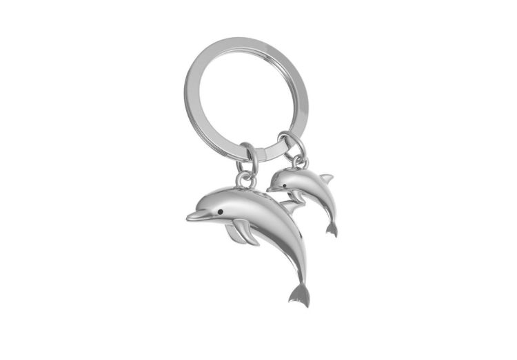 Chocli Keychain Dolphin with baby (Chrome) - Panache (Koksijde)