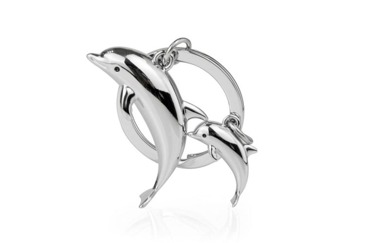 Chocli Keychain Dolphin with baby (Chrome) - Panache (Koksijde)