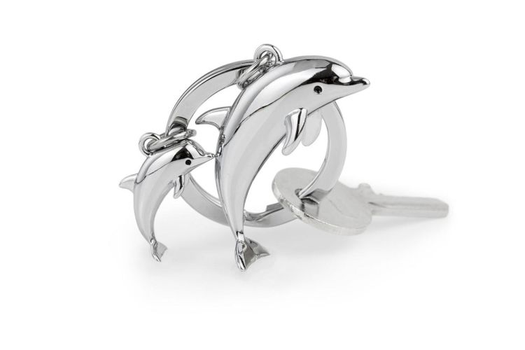Chocli Keychain Dolphin with baby (Chrome) - Panache (Koksijde)