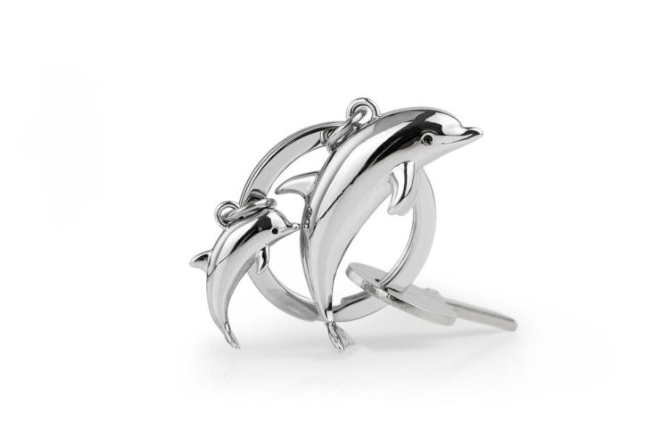 Chocli Keychain Dolphin with baby (Chrome) - Panache (Koksijde)