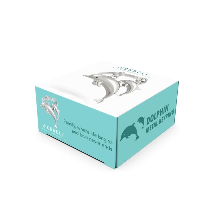 Chocli Keychain Dolphin with baby (Chrome) - Panache (Koksijde)