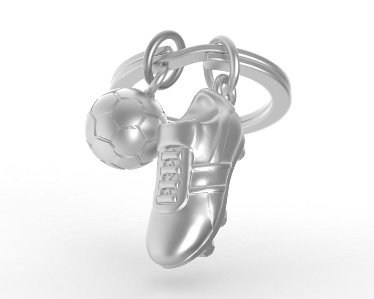 Chocli Keychain Football shoe with Ball (Silver) - Panache (Koksijde)