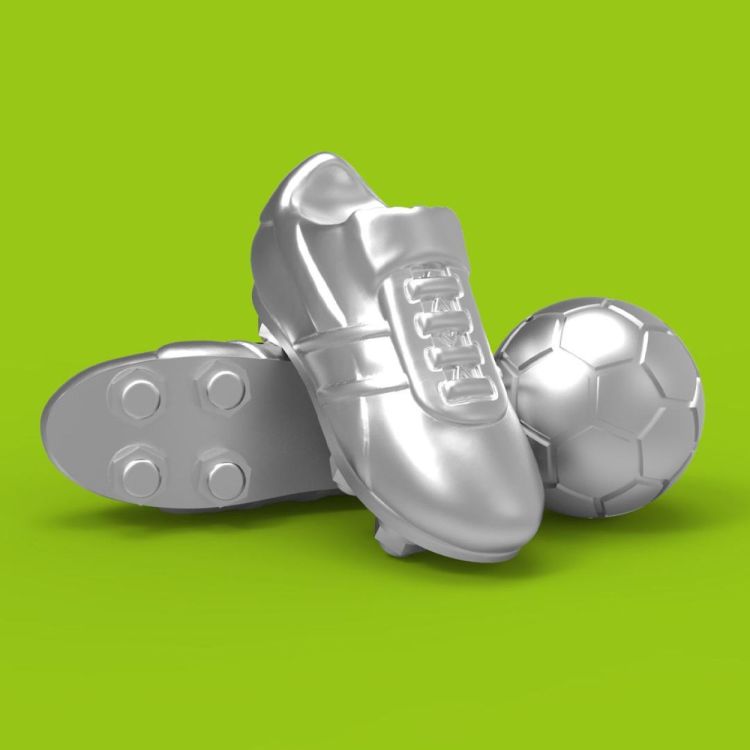Chocli Keychain Football shoe with Ball (Silver) - Panache (Koksijde)