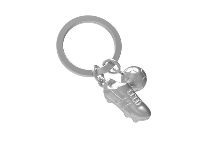 Chocli Keychain Football shoe with Ball (Silver) - Panache (Koksijde)