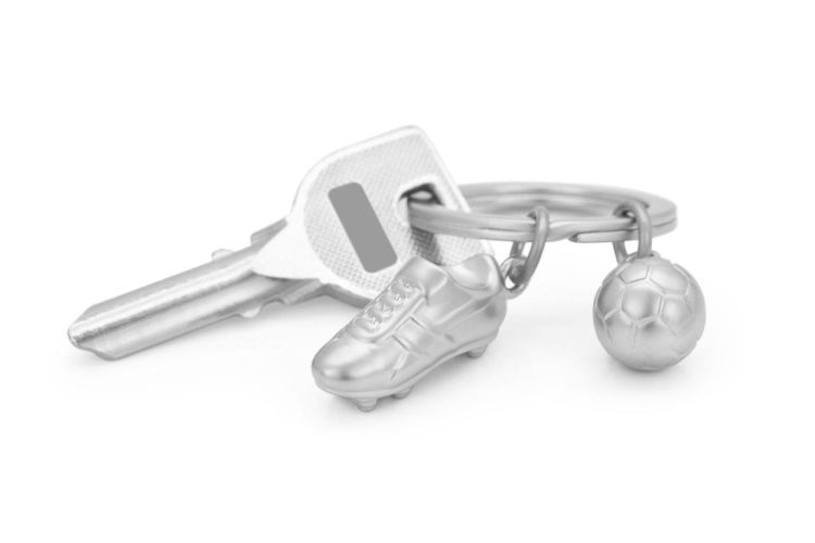Chocli Keychain Football shoe with Ball (Silver) - Panache (Koksijde)