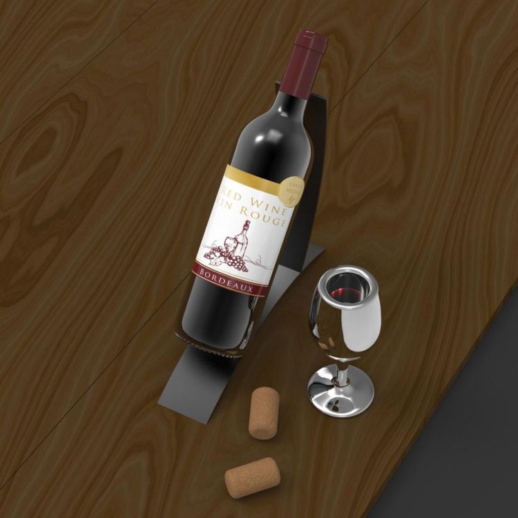 Chocli Keychain French Wine Bottle with Glass (Multi) - Panache (Koksijde)