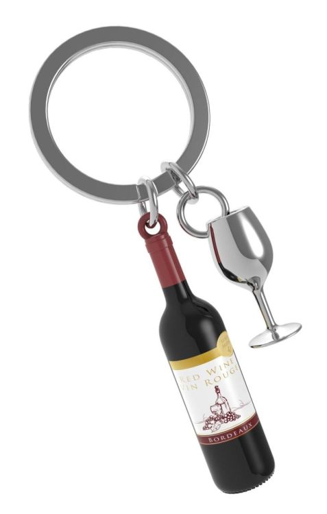 Chocli Keychain French Wine Bottle with Glass (Multi) - Panache (Koksijde)