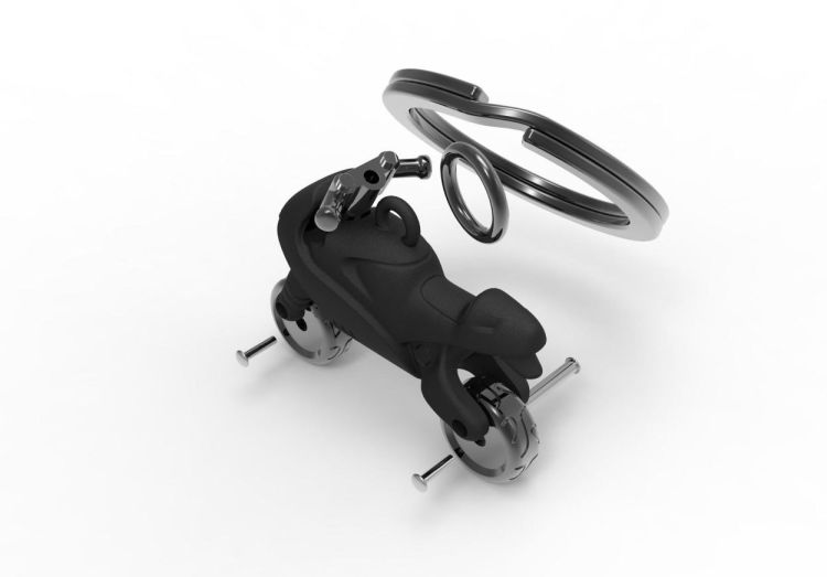 Chocli Keychain Motorcycle Racer (Matt Black) - Panache (Koksijde)