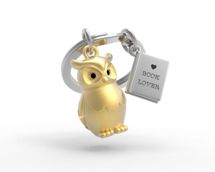 Chocli Keychain Owl with Book design (Pearl Gold) - Panache (Koksijde)