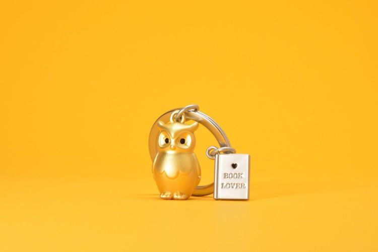 Chocli Keychain Owl with Book design (Pearl Gold) - Panache (Koksijde)