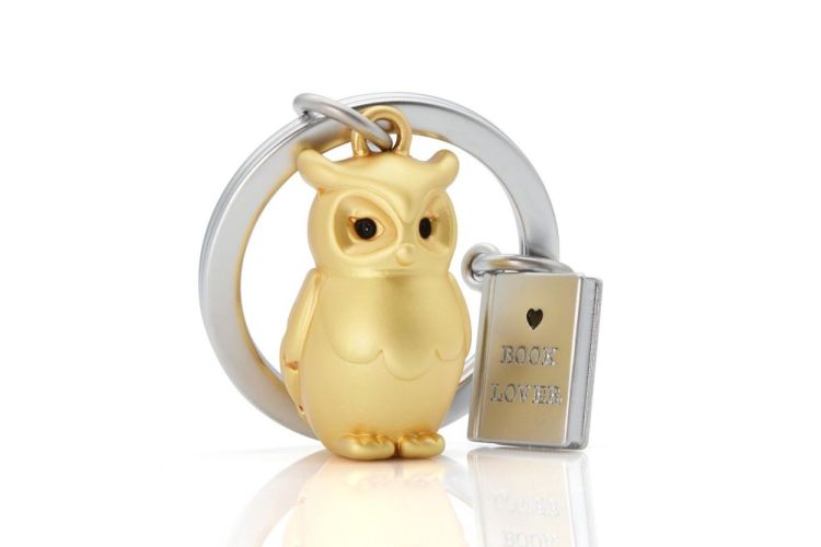 Chocli Keychain Owl with Book design (Pearl Gold) - Panache (Koksijde)