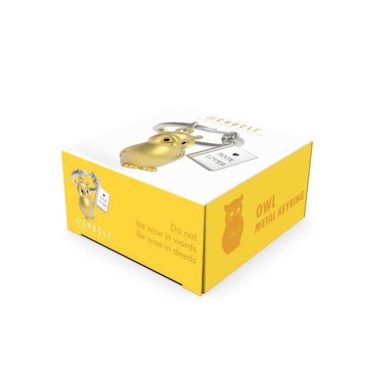 Chocli Keychain Owl with Book design (Pearl Gold) - Panache (Koksijde)
