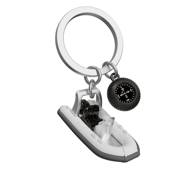 Chocli Keychain Rubber Motorboat with Compass (Multi) - Panache (Koksijde)