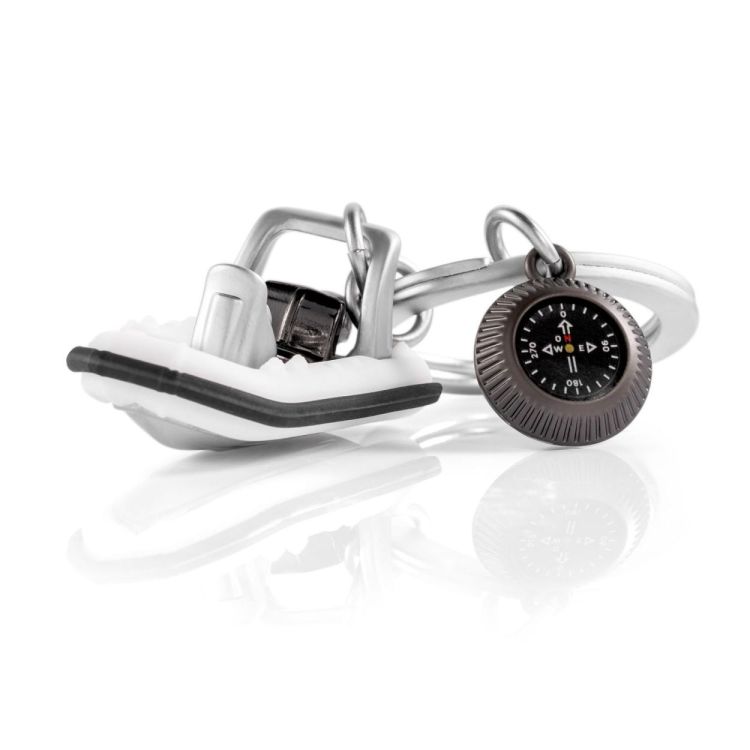 Chocli Keychain Rubber Motorboat with Compass (Multi) - Panache (Koksijde)