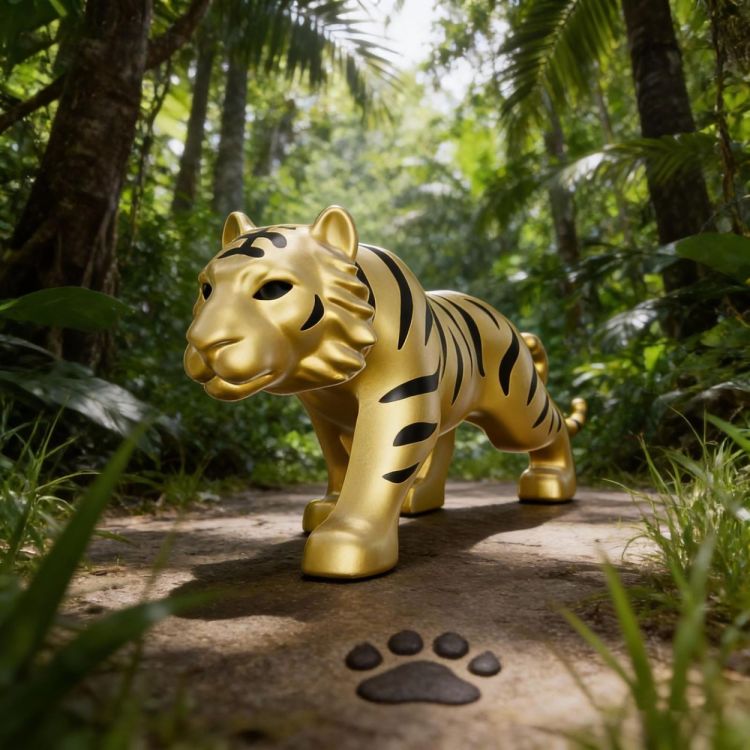 Chocli Keychain Tiger with paw (Pearl Gold) - Panache (Koksijde)