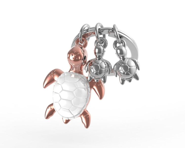 Chocli Keychain Turtle with babies (Rosegold) - Panache (Koksijde)