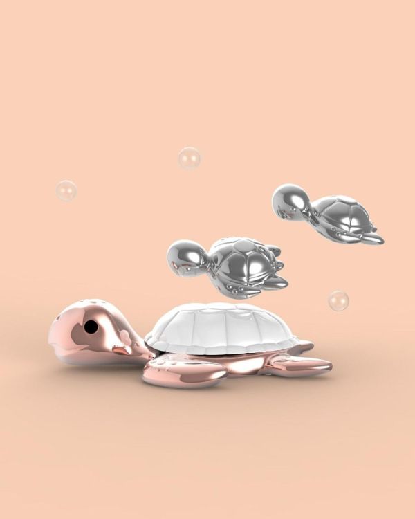 Chocli Keychain Turtle with babies (Rosegold) - Panache (Koksijde)