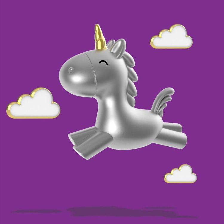 Chocli Keychain Unicorn with Clouds (Silver) - Panache (Koksijde)
