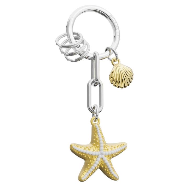 Chocli Keycharm Starfish with Shell (Shiny Gold) - Panache (Koksijde)