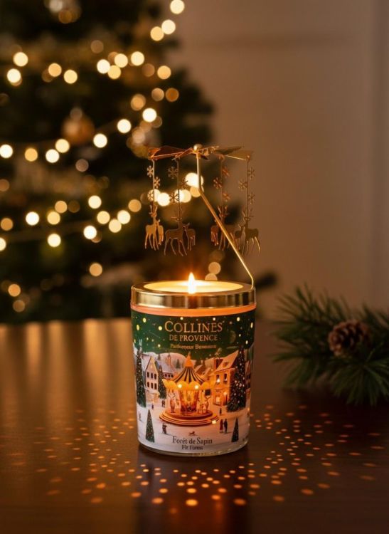 Collines de Provence Coffret Cadeau Carrousel + Bougie 360 g – Forêt de Sapin (Groen) - Panache (Koksijde)