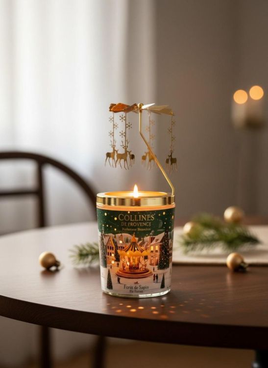 Collines de Provence Coffret Cadeau Carrousel + Bougie 360 g – Forêt de Sapin (Groen) - Panache (Koksijde)