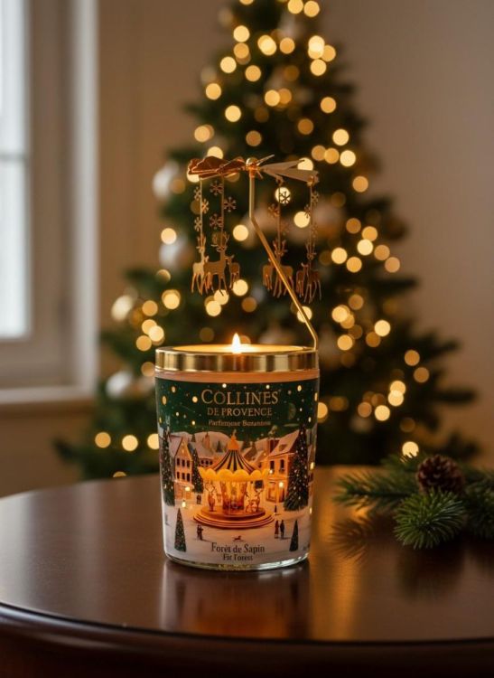 Collines de Provence Coffret Cadeau Carrousel + Bougie 360 g – Forêt de Sapin (Groen) - Panache (Koksijde)