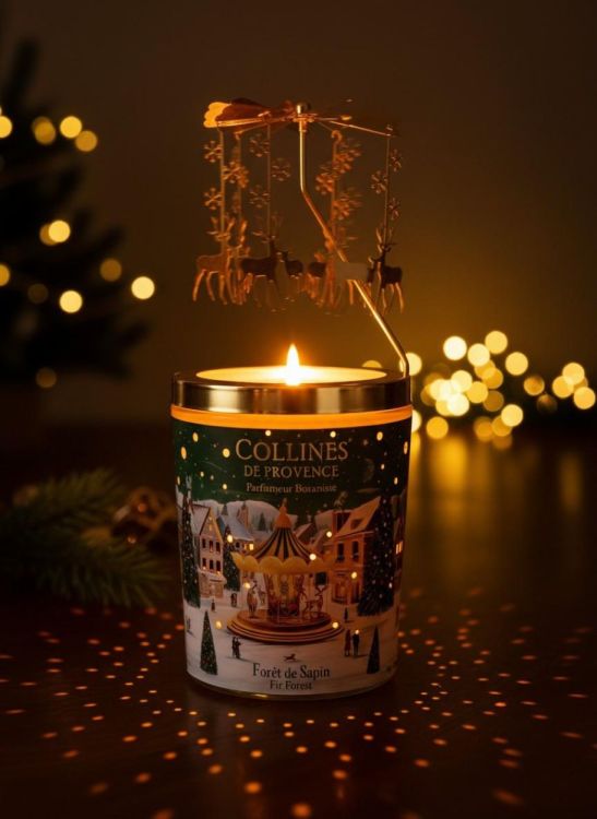 Collines de Provence Coffret Cadeau Carrousel + Bougie 360 g – Forêt de Sapin (Groen) - Panache (Koksijde)