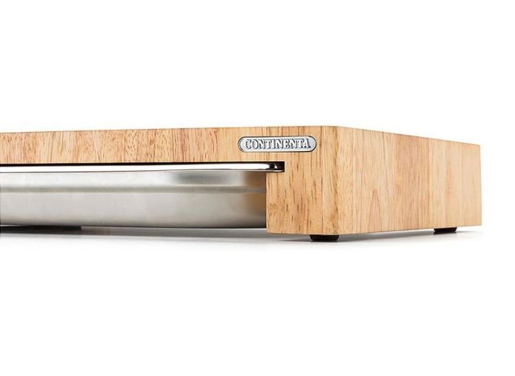 Continenta Planche à découper avec tiroir en hévéa 39x27x6,5cm (Natural) - Panache (Koksijde)