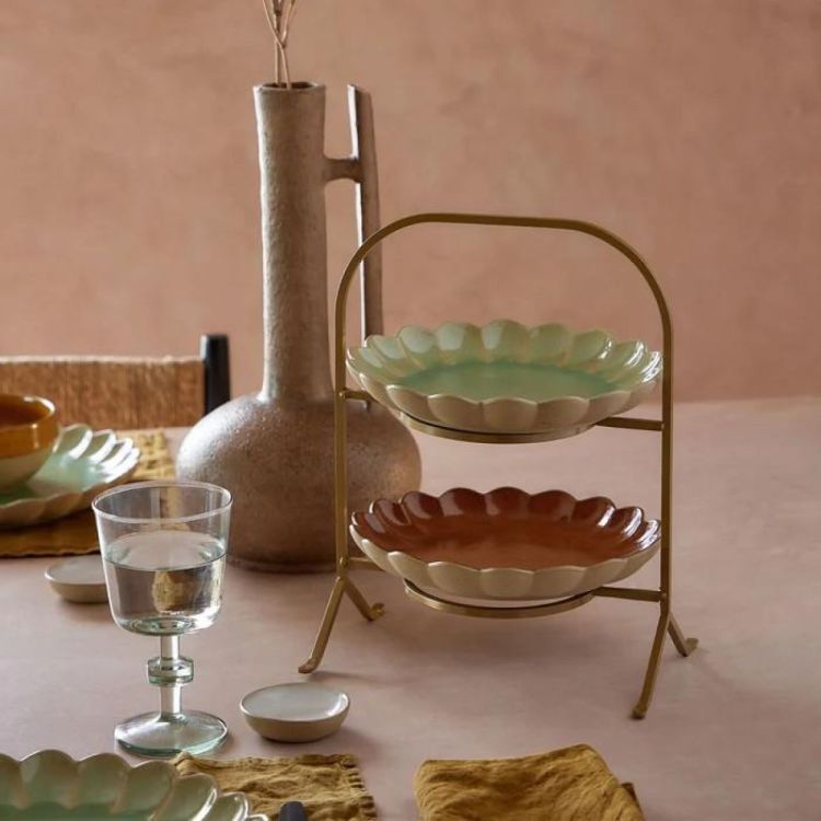 Costa Nova Support pour 2 assiettes (Goud) - Panache (Koksijde)