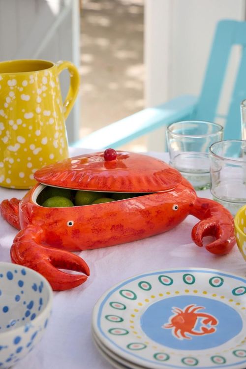 Costa Nova Krab met deksel Summer Bliss 32cm (Oranje) - Panache (Koksijde)