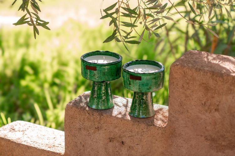 Côté Bougie Marrakech Bougie parfumée Green Tamegroute Coupe – Menthe & Thé (Green Tamegroute) - Panache (Koksijde)