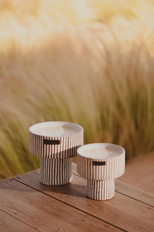 Côté Bougie Marrakech Bougie Parfumée Nomad Zébré Coupe M – Kamoun (Terra) - Panache (Koksijde)