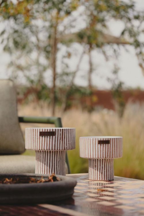 Côté Bougie Marrakech Bougie Parfumée Nomad Zébré Coupe M – Kamoun (Terra) - Panache (Koksijde)