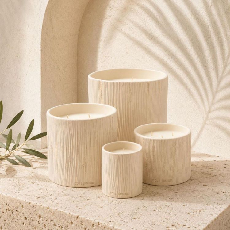 Côté Bougie Marrakech Striée Blanc geurkaars S - Mon Bel Oranger (Striée Blanc) - Panache (Koksijde)