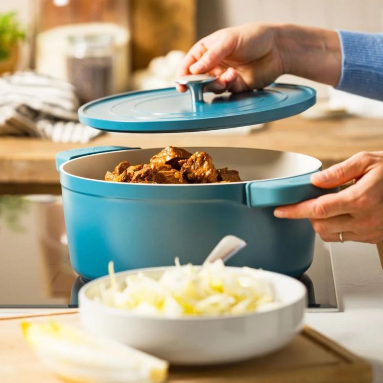 Dagelijkse kost Kookpot met antikleeflaag Proline 26cm (Blauw Groen) - Panache (Koksijde)