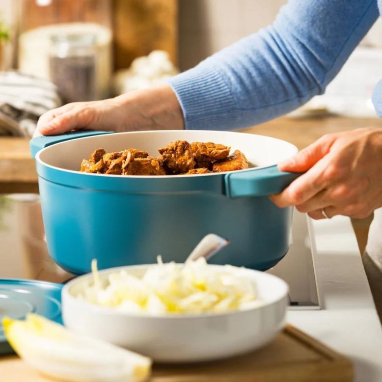 Dagelijkse kost Kookpot met antikleeflaag Proline 26cm (Blauw Groen) - Panache (Koksijde)