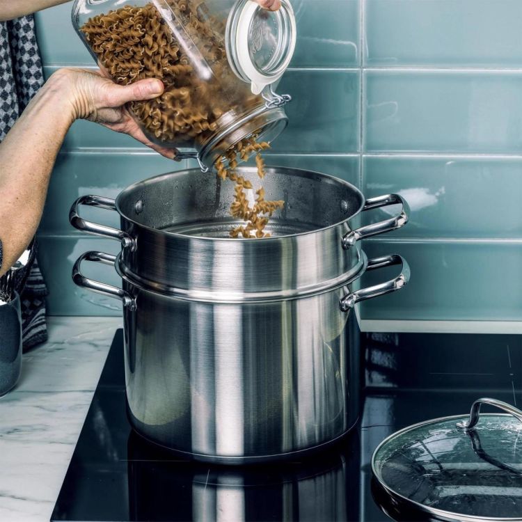 Dagelijkse kost Kookpot met pasta inzet 24cm 6L (Inox) - Panache (Koksijde)