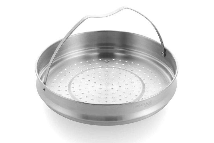 Dagelijkse kost Stoofpan met deksel en stoominzet Proline 26cm (Truffelgrijs) - Panache (Koksijde)