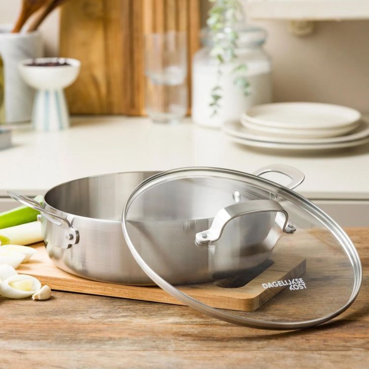 Dagelijkse kost Faitout avec couvercle Proline 3PLY 26cm (Truffelgrijs) - Panache (Koksijde)