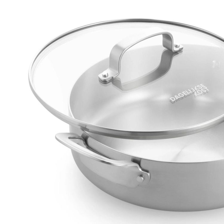 Dagelijkse kost Faitout avec couvercle Proline 3PLY 26cm (Truffelgrijs) - Panache (Koksijde)