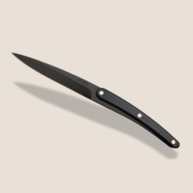 Deejo Restaurant 4 Steak Knives Black Titanium (Ebony Wood Style) - Panache (Koksijde)