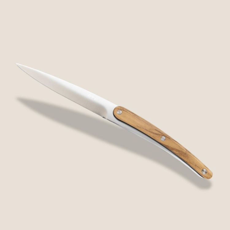 Deejo Restaurant 4 Steak Knives Mirror (Olive Wood Style) - Panache (Koksijde)