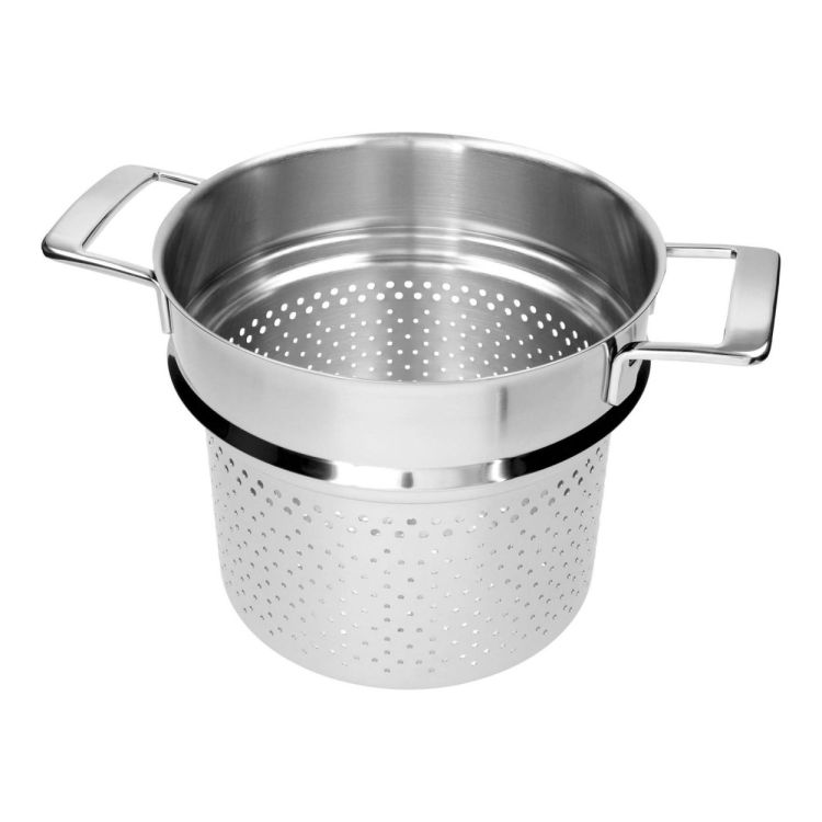 Demeyere Silver 7 marmite 24cm 7,5l + Insert à pâtes offert (Inox) - Panache (Koksijde)