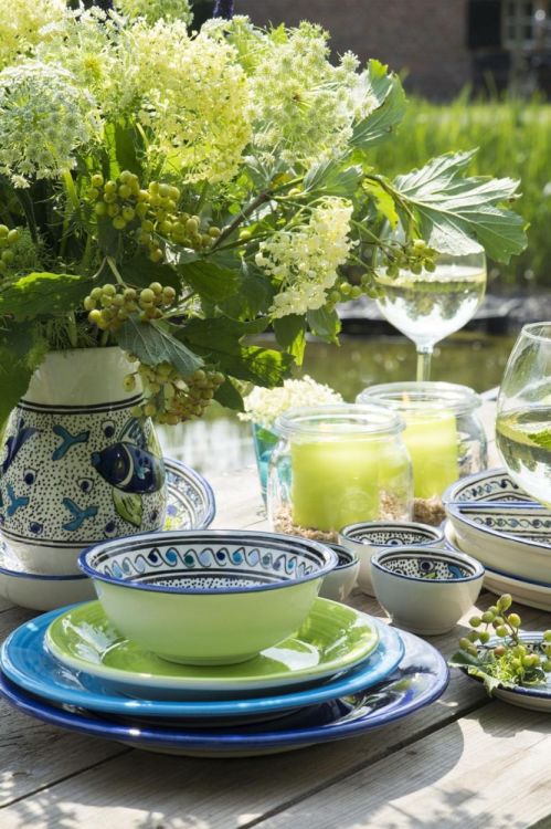 Dishes & Deco Plat de service 30cm Poisson (Blauw) - Panache (Koksijde)