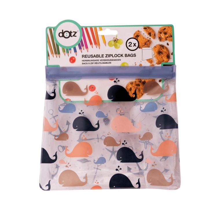 Dotz Set 2 herbruikbare ziplock boterhamzakjes (Blauw) - Panache (Koksijde)